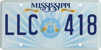 MS license plate LLC418