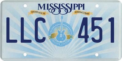 MS license plate LLC451