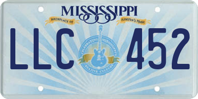 MS license plate LLC452