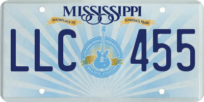 MS license plate LLC455