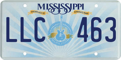 MS license plate LLC463