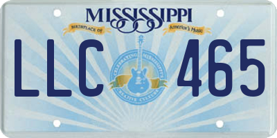 MS license plate LLC465
