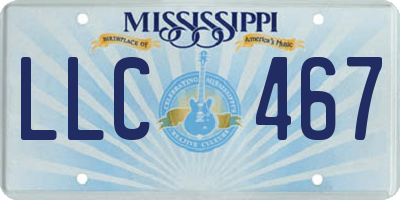 MS license plate LLC467