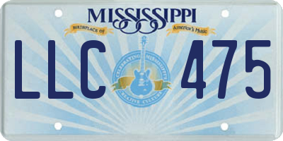 MS license plate LLC475