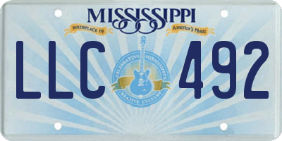 MS license plate LLC492