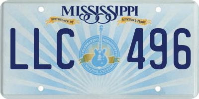 MS license plate LLC496