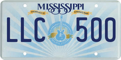 MS license plate LLC500