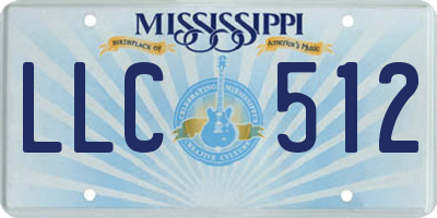 MS license plate LLC512