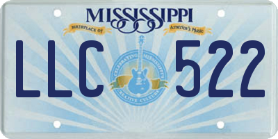 MS license plate LLC522