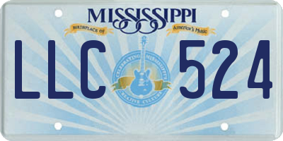 MS license plate LLC524