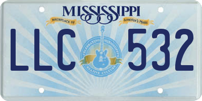 MS license plate LLC532