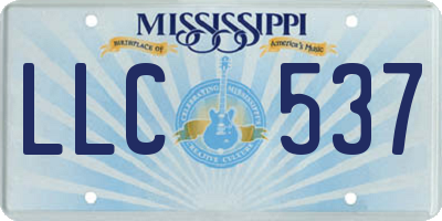 MS license plate LLC537