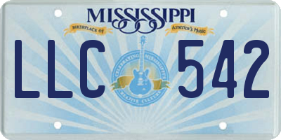 MS license plate LLC542