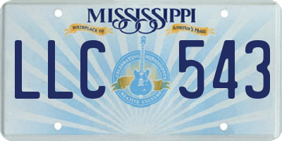 MS license plate LLC543