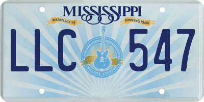 MS license plate LLC547