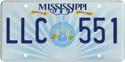 MS license plate LLC551