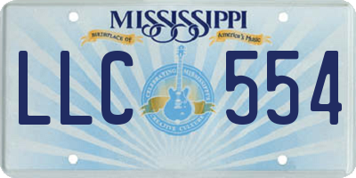 MS license plate LLC554