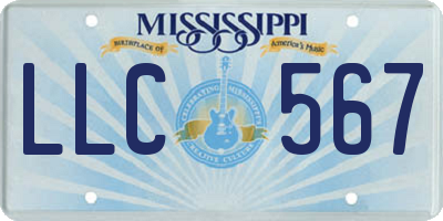 MS license plate LLC567