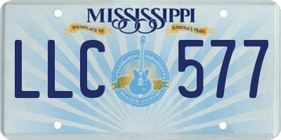 MS license plate LLC577