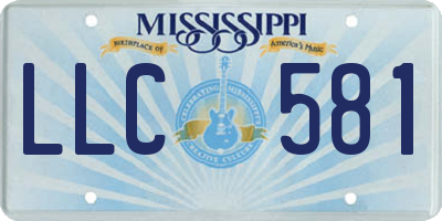 MS license plate LLC581