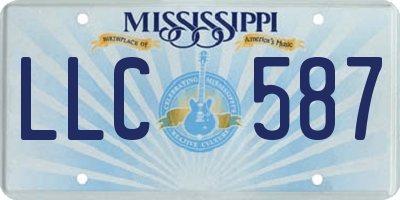 MS license plate LLC587