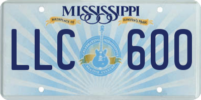 MS license plate LLC600