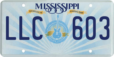 MS license plate LLC603