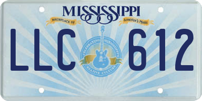 MS license plate LLC612