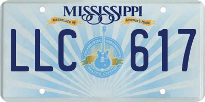 MS license plate LLC617