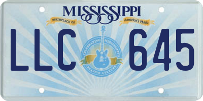 MS license plate LLC645