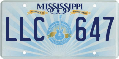 MS license plate LLC647