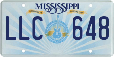 MS license plate LLC648