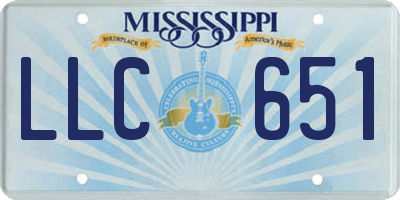 MS license plate LLC651