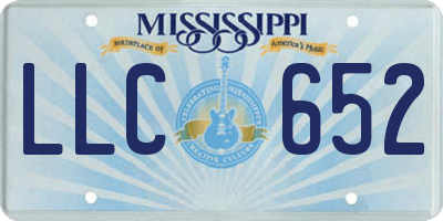 MS license plate LLC652