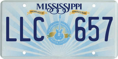 MS license plate LLC657