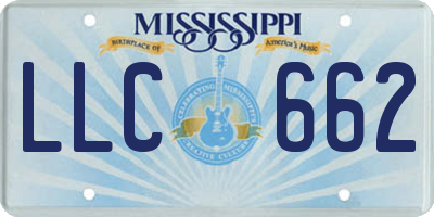 MS license plate LLC662