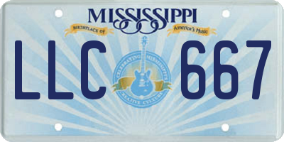 MS license plate LLC667