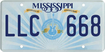MS license plate LLC668