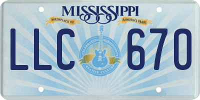MS license plate LLC670