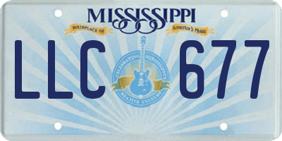 MS license plate LLC677