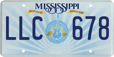 MS license plate LLC678