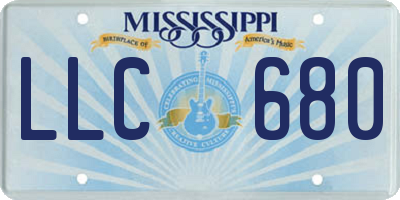 MS license plate LLC680