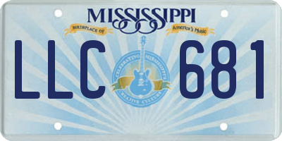 MS license plate LLC681