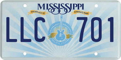 MS license plate LLC701