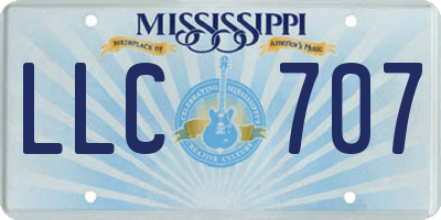 MS license plate LLC707