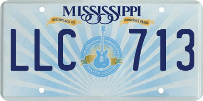 MS license plate LLC713