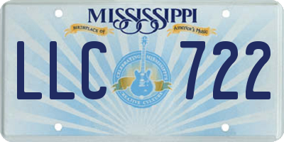 MS license plate LLC722