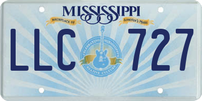 MS license plate LLC727