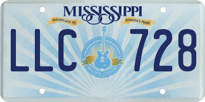 MS license plate LLC728