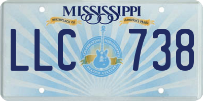 MS license plate LLC738